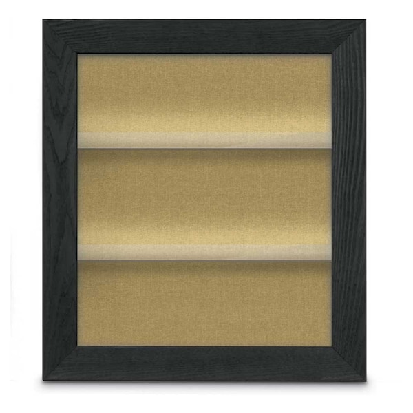 Outdoor Enclosed Combo Board, 42"x32", Black Frame/Green & Amethyst